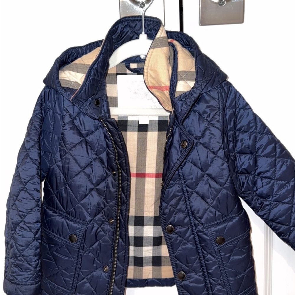 Navy Quilted Kids Jacket